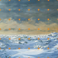 Harnacher le paysage 1, huile sur toile, 91 x 244cm, 2002
